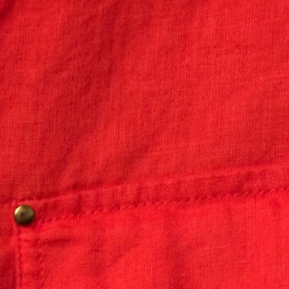 Company Ellen Tracy Sz XL Coral Linen Tunic With Zipper Detail & Front Pockets - Picture 5 of 12